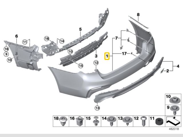 bontott BMW 5 G31 Első Lökhárító (Üresen)