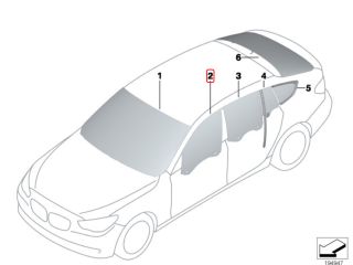 bontott BMW 5 GT Bal első Ablak
