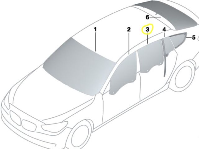 bontott BMW 5 GT Bal hátsó Ablak