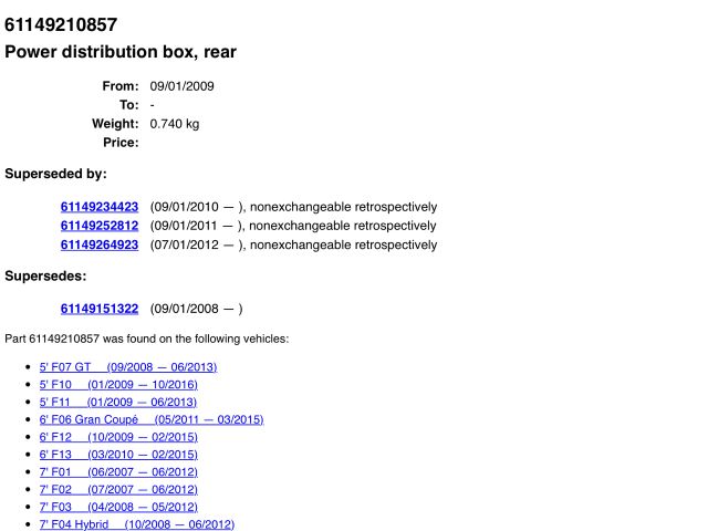 bontott BMW 5 GT Biztosítéktábla Csomagtér