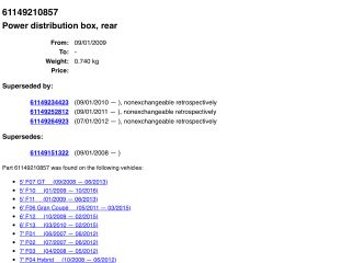 bontott BMW 5 GT Biztosítéktábla Csomagtér