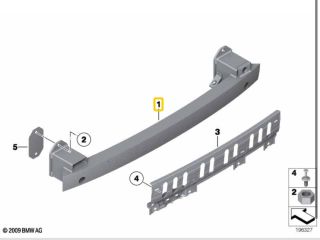 bontott BMW 5 GT Hátsó Lökhárító Merevítő (Fém)