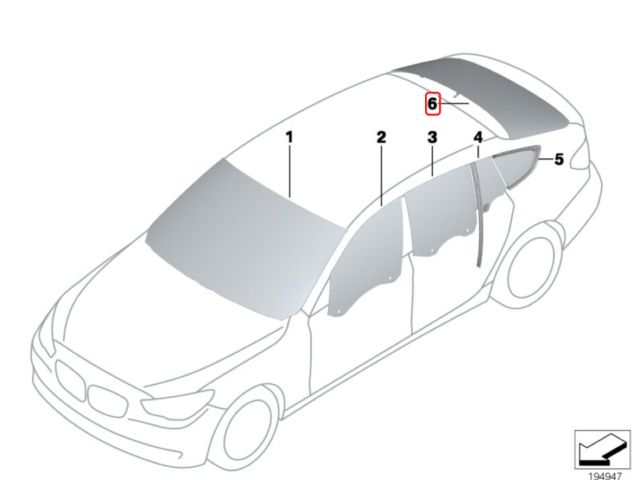 bontott BMW 5 GT Hátsó Szélvédő