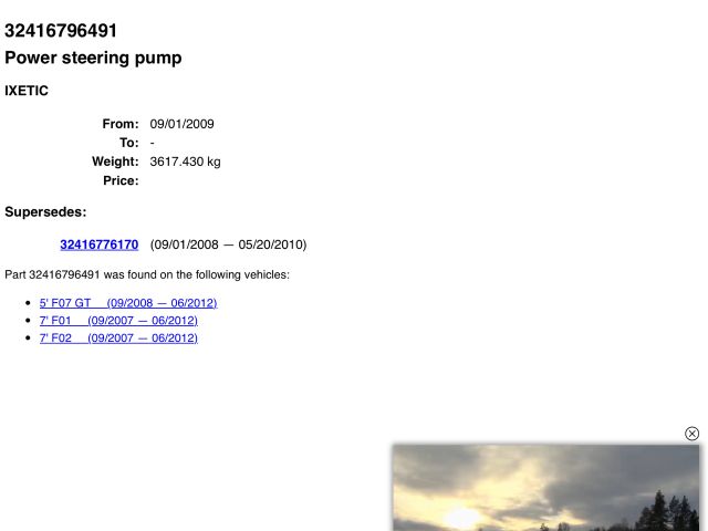 bontott BMW 5 GT Hidraulika Szivattyú