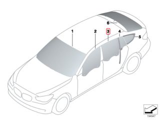 bontott BMW 5 GT Jobb hátsó Ablak