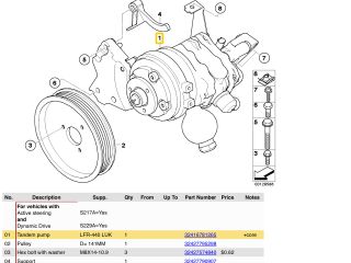 bontott BMW 6 Kormányszervó Motor (Hidraulikus)