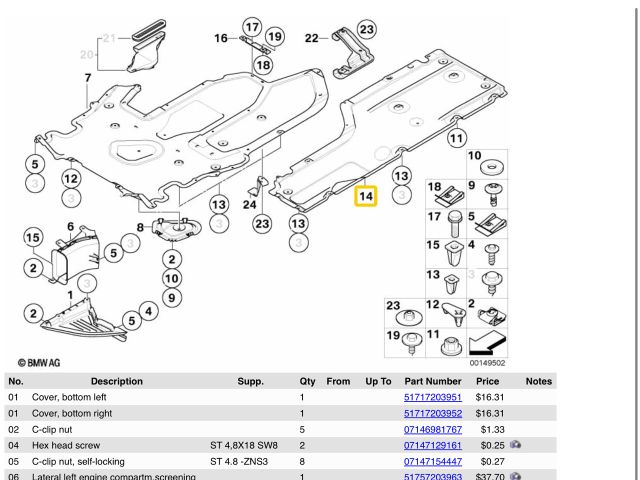 bontott BMW 6 Alsó Padlólemez Burkolat
