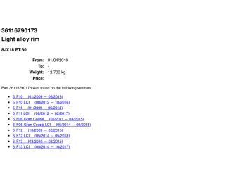 bontott BMW 6 Alufelni (1 db)