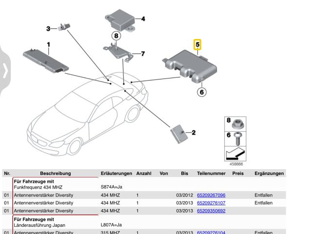 bontott BMW 6 Antenna