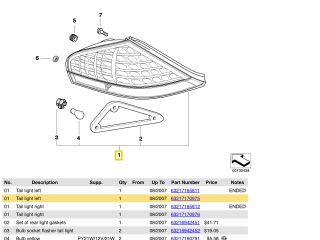 bontott BMW 6 Bal Hátsó Lámpa