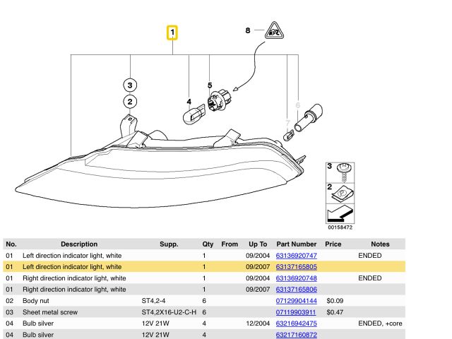 bontott BMW 6 Bal Helyzetjelző