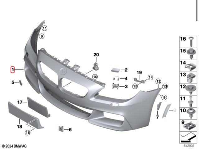 bontott BMW 6 Első Lökhárító (Üresen)