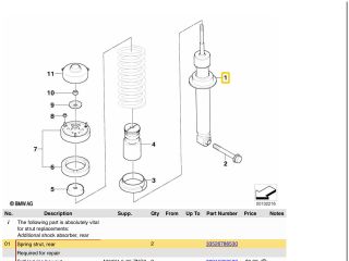 bontott BMW 6 Hátsó Lengéscsillapító (Pozíciófüggetlen)