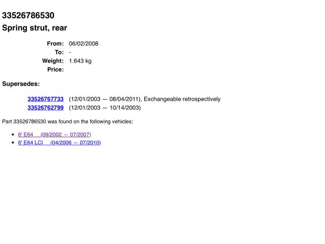 bontott BMW 6 Hátsó Lengéscsillapító (Pozíciófüggetlen)