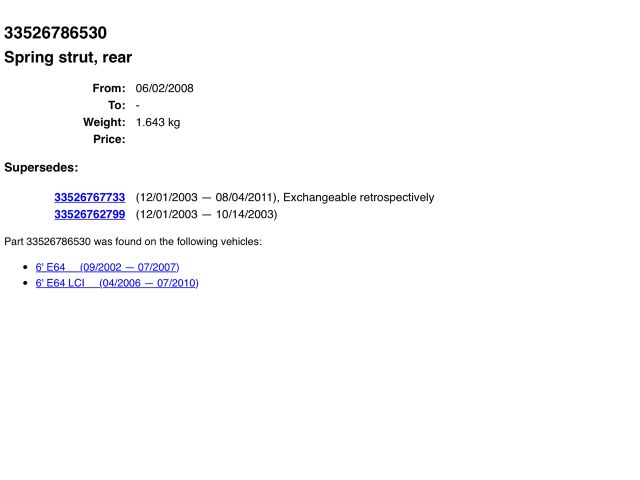 bontott BMW 6 Hátsó Lengéscsillapító (Pozíciófüggetlen)