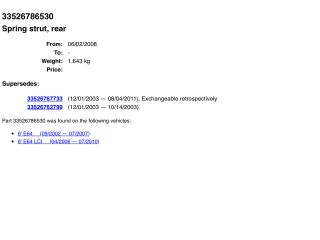 bontott BMW 6 Hátsó Lengéscsillapító (Pozíciófüggetlen)