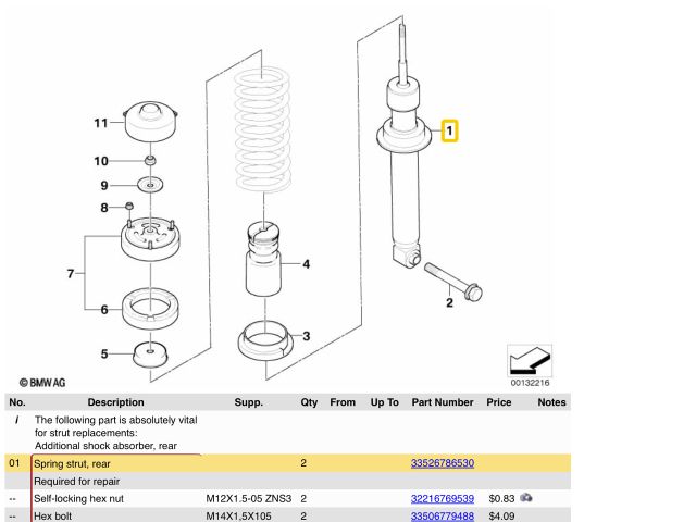 bontott BMW 6 Hátsó Lengéscsillapító (Pozíciófüggetlen)