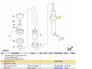 bontott BMW 6 Hátsó Lengéscsillapító (Pozíciófüggetlen)