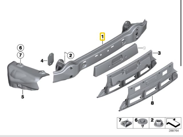 bontott BMW 6 Hátsó Lökhárító Merevítő (Fém)
