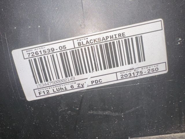 bontott BMW 6 Hátsó Lökhárító (Üresen)