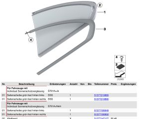 bontott BMW 6 Jobb C Oszlop Oldalablak Üveg