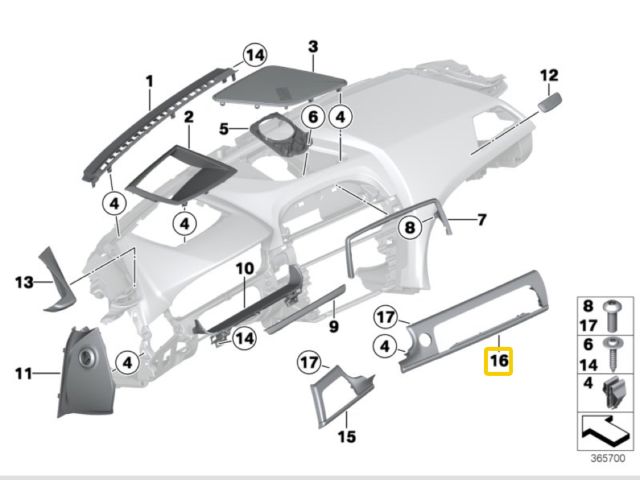 bontott BMW 6 Középső Szellőző Keret