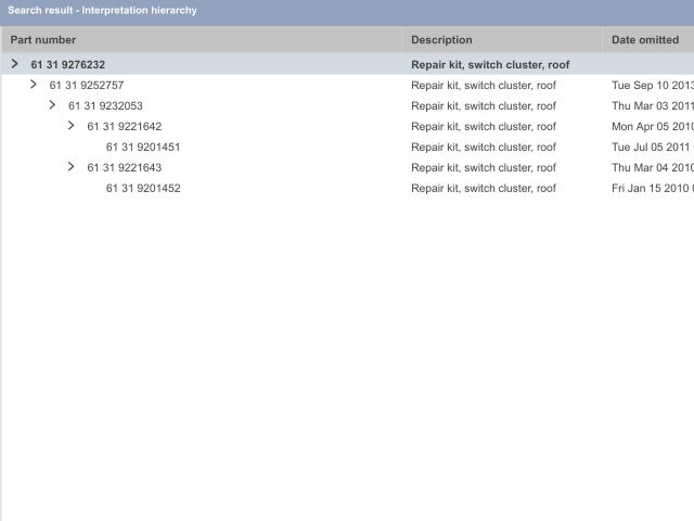 bontott BMW 6 Tetőablak Kapcsoló