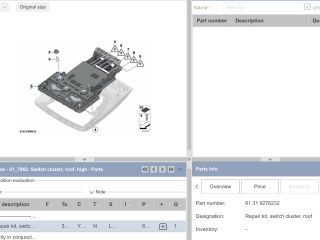 bontott BMW 6 Tetőablak Kapcsoló