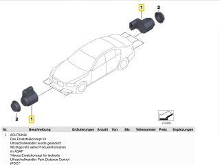 bontott BMW 6 Tolatóradar Fej