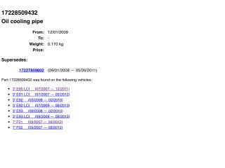 bontott BMW 7 Automata Váltó Olajhűtő