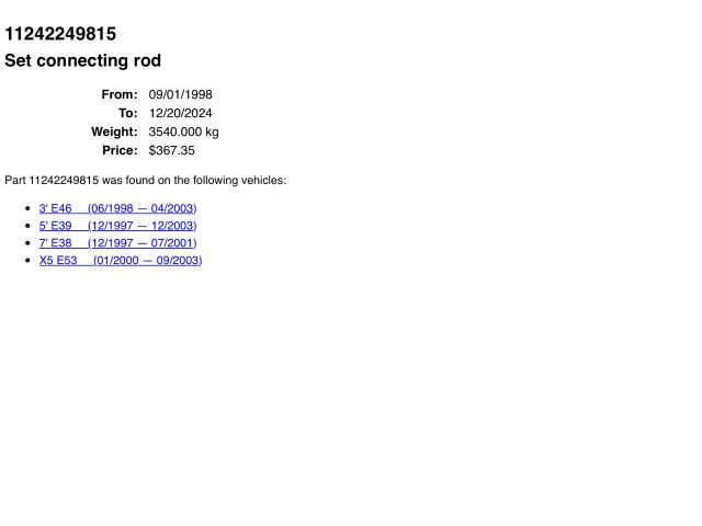 bontott BMW 7 Dugattyú és Hajtókar