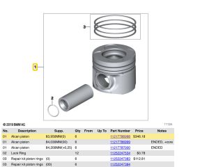 bontott BMW 7 Dugattyú és Hajtókar