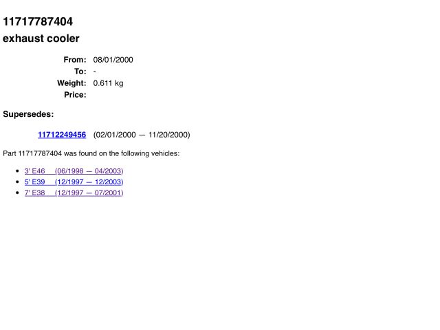 bontott BMW 7 EGR Hűtő