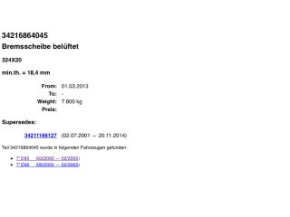 bontott BMW 7 Hátsó Pár Féktárcsa