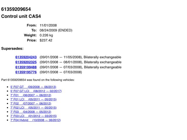 bontott BMW 7 Immobilizer Elektronika