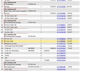 bontott BMW 7 Jobb első Fék Hűtő Cső