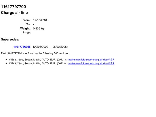 bontott BMW 7 Turbócső