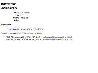 bontott BMW 7 Turbócső