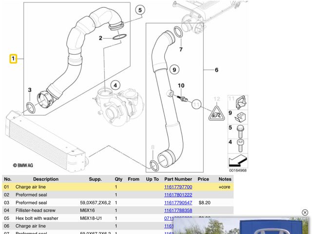 bontott BMW 7 Turbócső