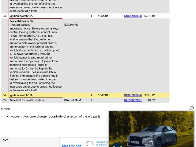 bontott BMW 7 Immobilizer Elektronika