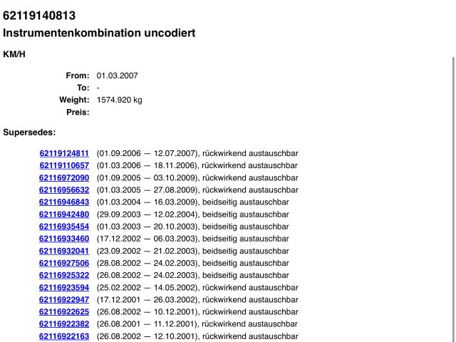 bontott BMW 7 Kilométeróra