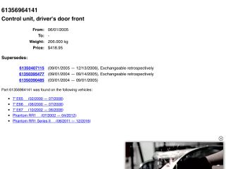 bontott BMW 7 Komfort Elektronika