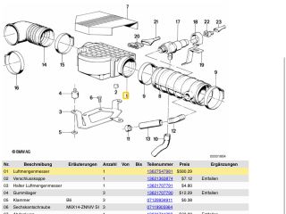bontott BMW 7 Légtömegmérő