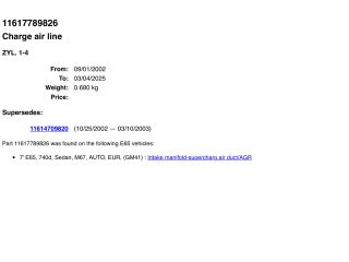 bontott BMW 7 Turbócső