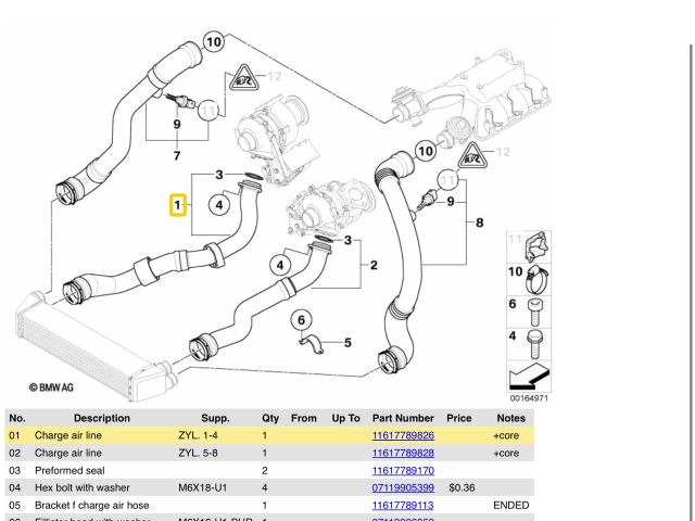 bontott BMW 7 Turbócső