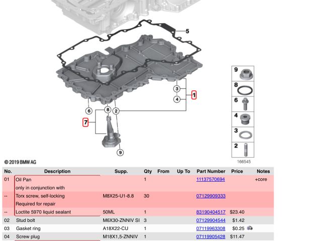 bontott BMW 7 Olajteknő