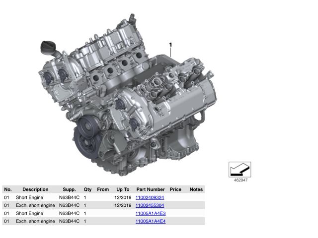 bontott BMW 7 Motor (Fűzött blokk hengerfejjel)