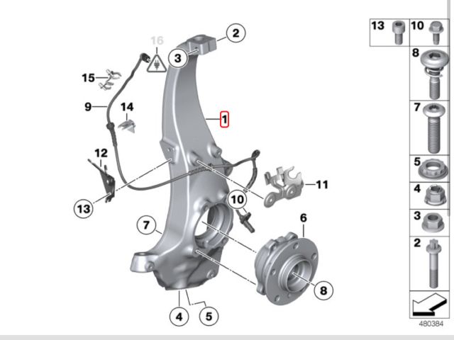 bontott BMW 7 Bal első Csonkállvány Kerékaggyal