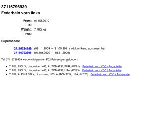 bontott BMW 7 Bal első Lengéscsillapító