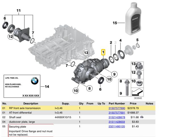 bontott BMW 7 Első Differenciálmű